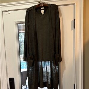Chico'sChico’s Metallic Knit Tank & Sheer Duster Set – Size 2 (M/12)